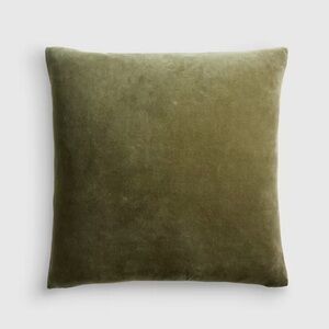 NWT QUINCE 20x20 Classic Cotton Velvet Pillow Cover Olive 3781